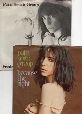 Patti Smith Group 2 Stock 7" 45s w/Pic Sleeves Because The Night Frederick EX! Foto 1 de 4