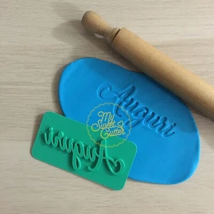 Timbro Auguri Buon Compleanno Embossing Formine Biscotti Cookie Cutter - Picture 1 of 2