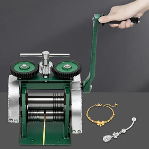 Pressa manuale per gioielli laminatoio macchina filo piatto lamiera rullo strumento nuovo - Foto 1 di 24