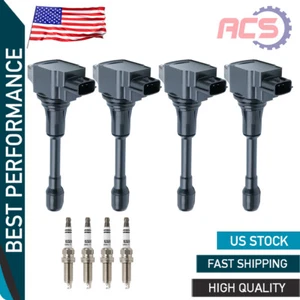 4 bobinas de encendido + 4 bujías para Nissan Altima Sentra Rogue Infiniti FX50 UF549 - Imagen 1 de 9
