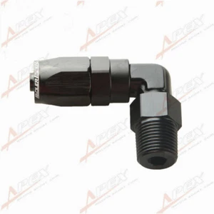 6AN-1/8" NPT,6AN-3/8" NPT, 8AN-3/8'' NPT, 8AN-1/2" NPT 90 Degree Swivel Hose End - Picture 1 of 21