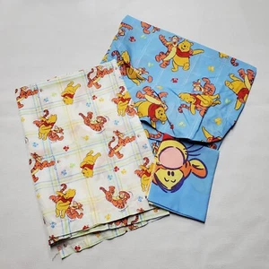 Vintage Disney Winnie The Pooh Twin Sheet Set Fitted Flat & Pillowcase - Picture 1 of 5