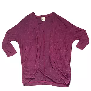 Cárdigan para mujer Haute Project LA talla XL vino tinto frente abierto manga larga bolsillo - Imagen 1 de 5