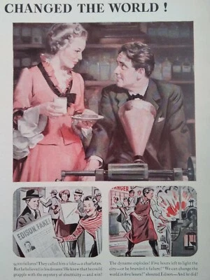 Edison The Man Filme Impressão Anúncio Original Antigo 1940 Spencer Tracy Passeio Bicicleta Girard  - Imagem 1 de 4