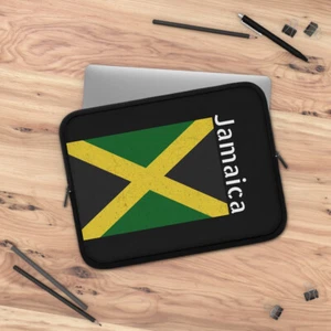 Jamaican flag Laptop Sleeve, black - Picture 1 of 7