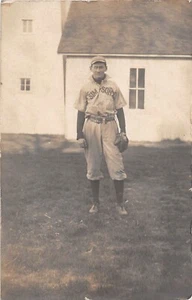 c.1910 RPPC Early Simpson Baseball Player Indianola IA postmark - Picture 1 of 2