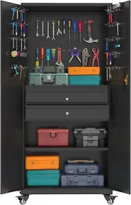 71" Metal Garage Storage Cabinet with Drawers&Wheels Lockable Rolling Tool Chest - Picture 1 of 8