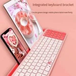 Bluetooth Wireless Keyboard Sealed in Box Pink and White - Picture 1 of 7
