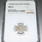 1550 Kb Hungary Denar Ms61 Ncg Ms 61 Hungarian Medieval Era Silver Graded Coin