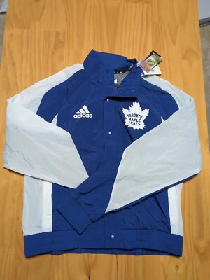Toronto Maple Leafs Adidas Button Up Rain Jacket Size Medium Blue HP1696 New NWT - Image 1 of 4