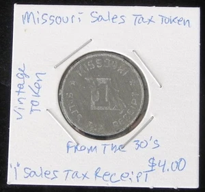 SCHÖNE VINTAGE MISSOURI UMSATZSTEUERMARKE AUS DEN 1930er JAHREN - Bild 1 von 2