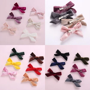 Velvet Hair Bow 2.16 Inch with Alligator Clip Baby Girl Bows Hair Clip Barrette↕ - Picture 1 of 31
