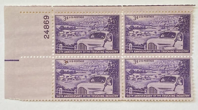 Scott #1025 Plate Block of Four - Free Shipping #2 - Image 1 of 2