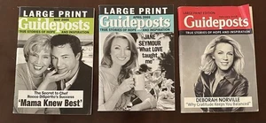 Lot 3 Large Print Ed. Magazines GUIDEPOSTS Rocco DiSpirito Jane Seymour - Picture 1 of 4