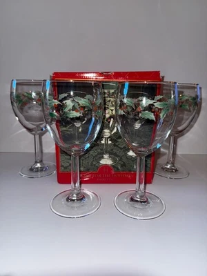 Royal Limited “Home for the Holidays  7 1/4’” Wine Glasses / Goblets 4 - Image 1 of 4