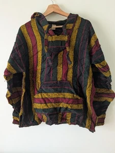 Vintage Hippie Baja Hoody Size L Festival Surfer Beach Party Mens Pre Loved - Picture 1 of 2