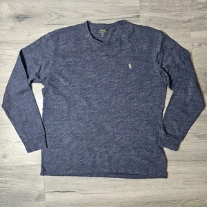 Camisa Polo Ralph Lauren Cuello Redondo Talla Grande Azul Manga Larga Algodón   - Imagen 1 de 7