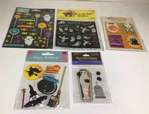Halloween Theme Scrapbook Stickers Sealed Set Of 5 Packs - Picture 1 of 21