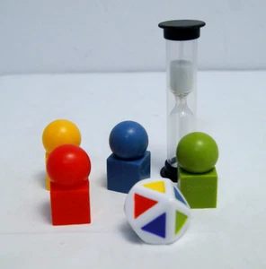 Cranium Board Game REPLACEMENT PCS Parts 10 Sided Die, 4 Tokens & 1 Minute Timer - Picture 1 of 2
