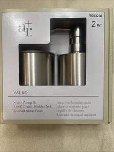 Neu! Allen + Roth Gebürstetes Nickel 15 Unzen Freistehender Seifen- & Lotionspender - Bild 1 von 15