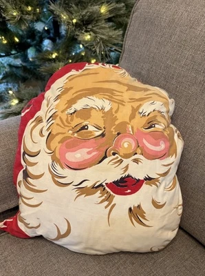 Grande. Almohada cabeza cara de Santa de los años 50 15”x14” ¡Rara! Foto 1 de 4