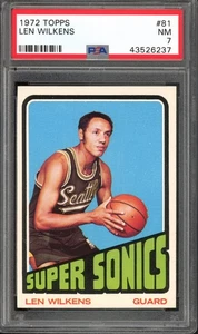 Tarjeta de baloncesto 1972 Topps #81 Lenny Wilkens PSA 7 vintage de la corte (6237) - Imagen 1 de 2
