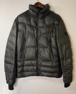 Michael Kors Jacket Mens Medium Olive Green Orange Down Puffer Pockets - Picture 1 of 12