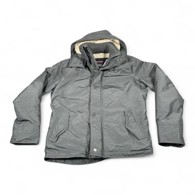 Jaqueta Hollister Adulto PEQUENA Cinza Todas as Condições Climáticas Forrada Sherpa Parka Inverno - Imagem 1 de 4