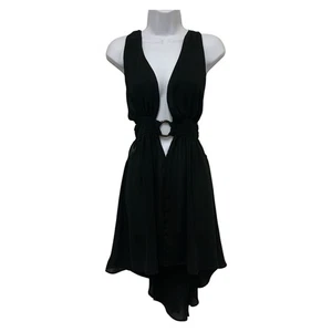 La Class black cut-out halter dress, size S, ring buckle, cross-back straps - Picture 1 of 9