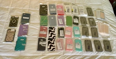 Lot Of 34 Stylish IPhone Cases (6/6s/6+/6s+/7/8) + 33 Screen Protectors - Mixed - Image 1 of 4