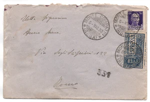 BST 10 - 1933 Busta viaggiata da Monte Compatri a Roma - Espresso e Imperiale - Foto 1 di 2