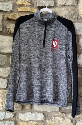 IU East Red Wolves Mujer Mediana LS 1/4 Pullover Cremallera Camiseta Deportiva Negra/Blanca Foto 1 de 2