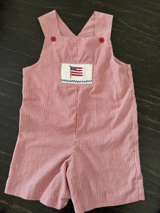 Gesmokter Pullover Giraffe amerikanische Flagge USA patriotisch Jon Jon Einteiler Größe 3 - Bild 1 von 14