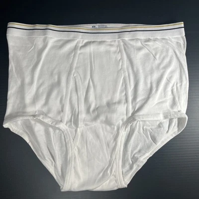 NUEVO Calzoncillo Stafford Blanco Algodón Corte Completo Para Hombre Talla 42 JCPenney Banda Negra Dorada Foto 1 de 4