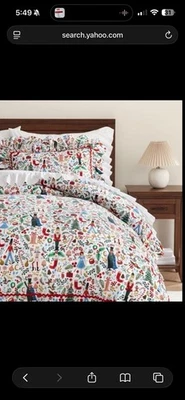 POTTERY BARN KIDS NUTCRACKER Queen DUVET COVER CHRISTMAS RIFLE PAPER CO - Image 1 of 3