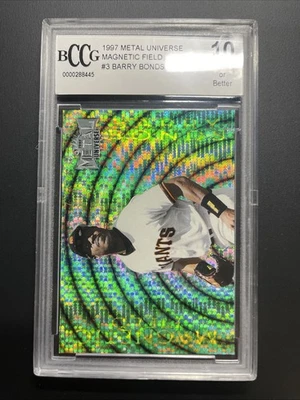 1997 Metal Universe Baseball MAGNETIC FIELD Barry Bonds #3 BCCG GEM MINT 10 SSP - Image 1 of 3