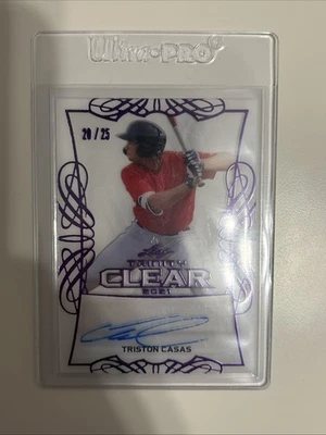 Triston Casas Autograph /25 Purple Leaf Trinity Clear 20/25 (CA-TC1) - Image 1 of 4