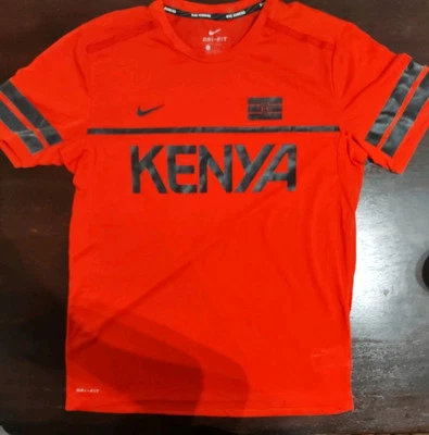 Nike Kenia Running Team Dri-Fit Camisa Hombres L Rojo Atletismo Juegos Olímpicos Grande Foto 1 de 4
