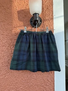 Crewcuts Navy &Green Plaid Mini Skirt Girls Size 6-7 Preppy  - Picture 1 of 2