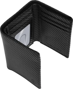 Trifold Wallets for Men - Slim RFID Blocking Wallet Black Carbon Fiber  - Picture 1 of 7