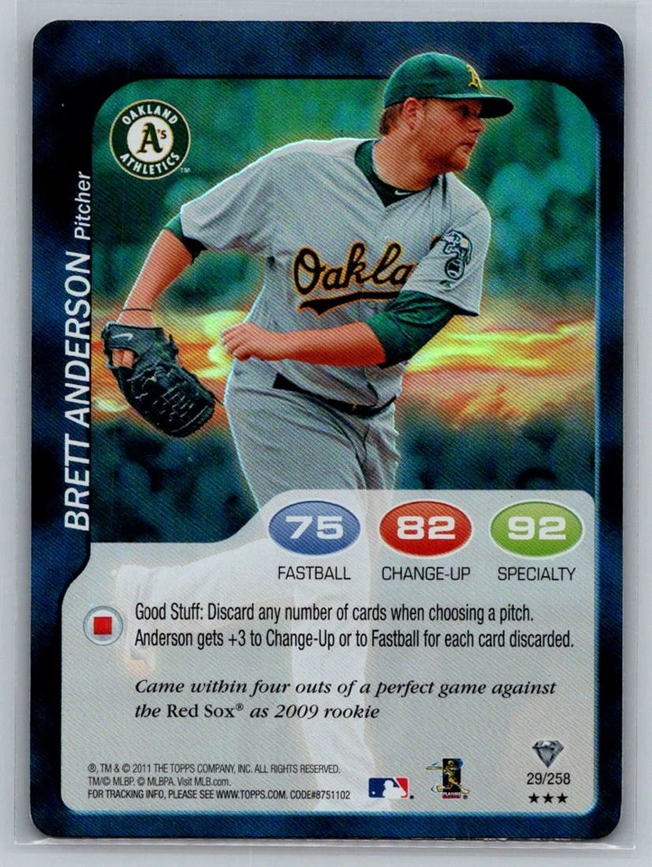 Brett Anderson #29 2011 Topps Attax Oakland Athletics Foil - Image 1 of 2