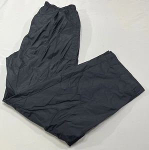 Vintage Y2K Nike Black Track Pants Mens Large Windbreaker Baggy Ankle Zip - Picture 1 of 11
