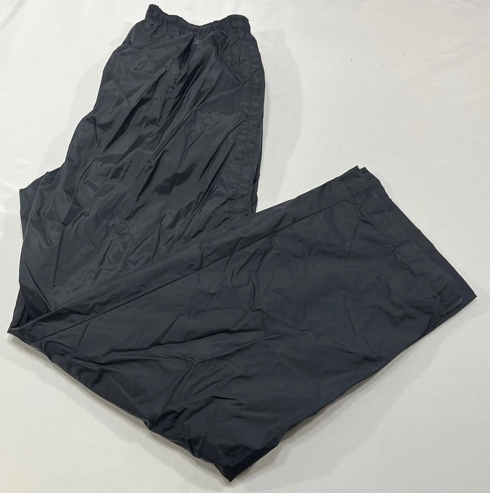 Vintage Y2K Nike Black Track Pants Mens Large Windbreaker Baggy Ankle Zip - Image 1 of 4