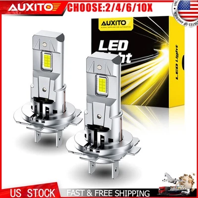 AUXITO H7 LED Headlight Bulb Kit High Beam 6500K 60000LM White Bulbs Lamp 2-20X - Image 1 of 4