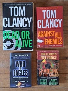 Tom Clancy 4 x Paperback Book Bundle Dead or Alive Against all Enemies War of Ea - Picture 1 of 2