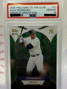 2025 Topps MVP Welcome to The Club Alex Rodriguez Green Stardust Foil /150 SP - Bild 1 von 3