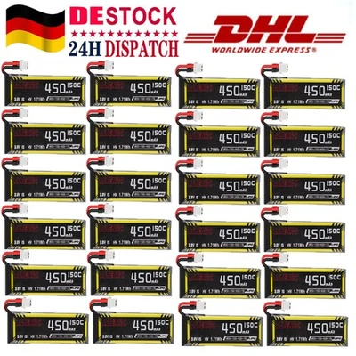 24Stück 450mah 1s 3,8v Lipo Akku 150c Hv Lihv Akku Mit BT 2.0 Stecker Für Fpv DE - Bild 1 von 4