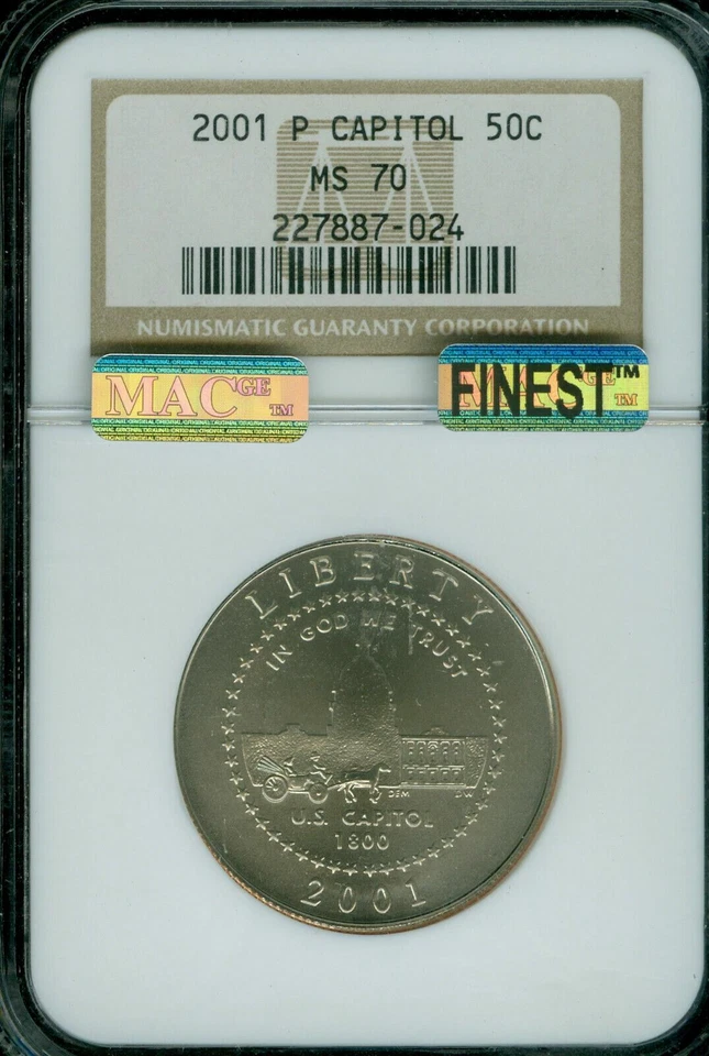 2001 P CAPITOL VISITOR HALF DOLLAR NGC MS-70 MAC FINEST GRADE & MAC SPOTLESS  * - Image 1 of 4