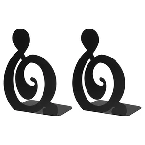 Musical Note Shaped Bookend for Home Office Stationery Storage, Black - Picture 1 of 5