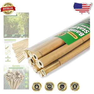 Sustainable 8FT Bamboo Stakes - Strong Support for Tomatoes, Vines & Flowers - Picture 1 of 11
